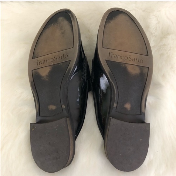 Franco Sarto Patent Slide Loafers Black Size 7.5 - Picture 8 of 8